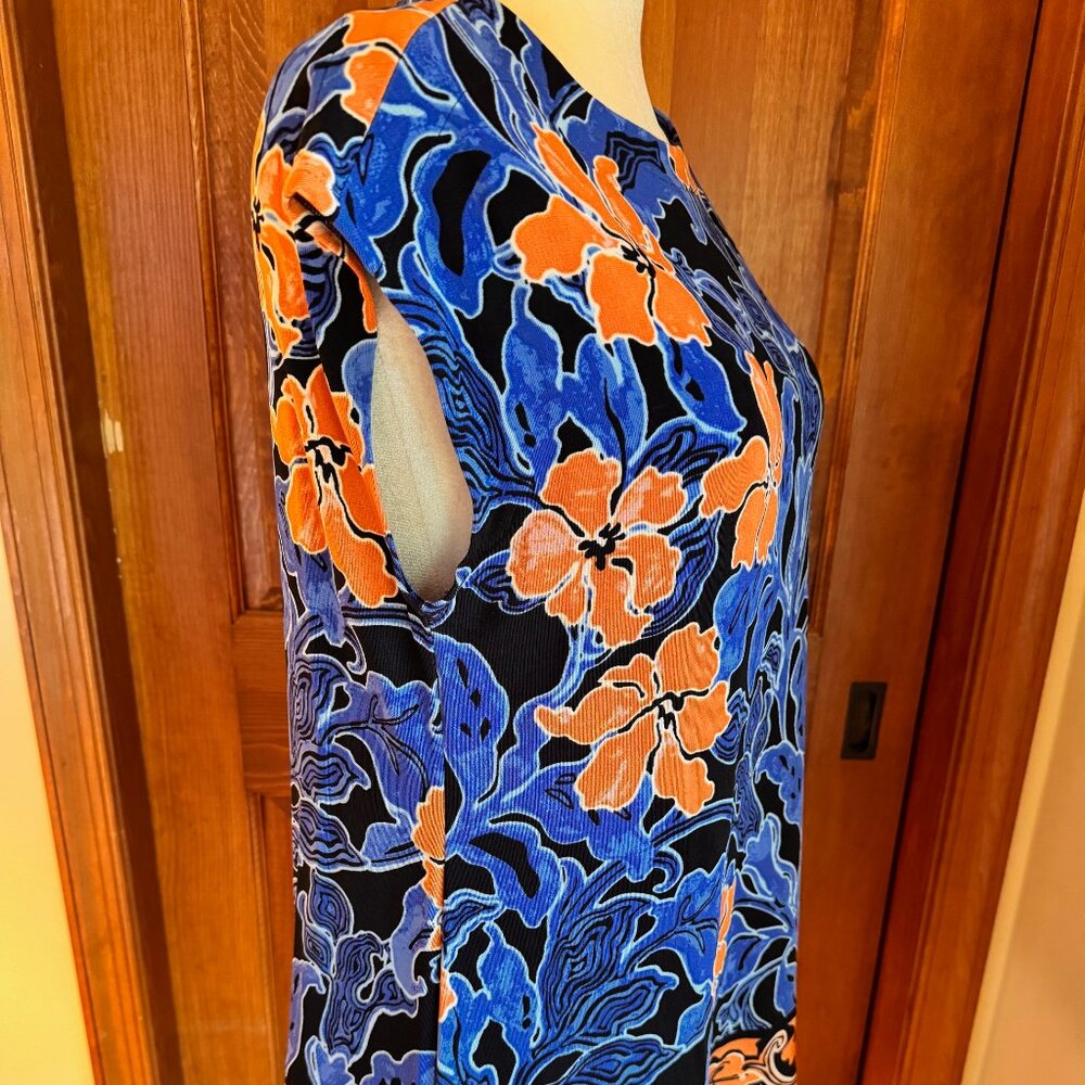 Chico's Travelers Las Olas Elegant Tunic SS Top Blue Grotto, Sz 2 (12), NWT - Picture 4 of 11